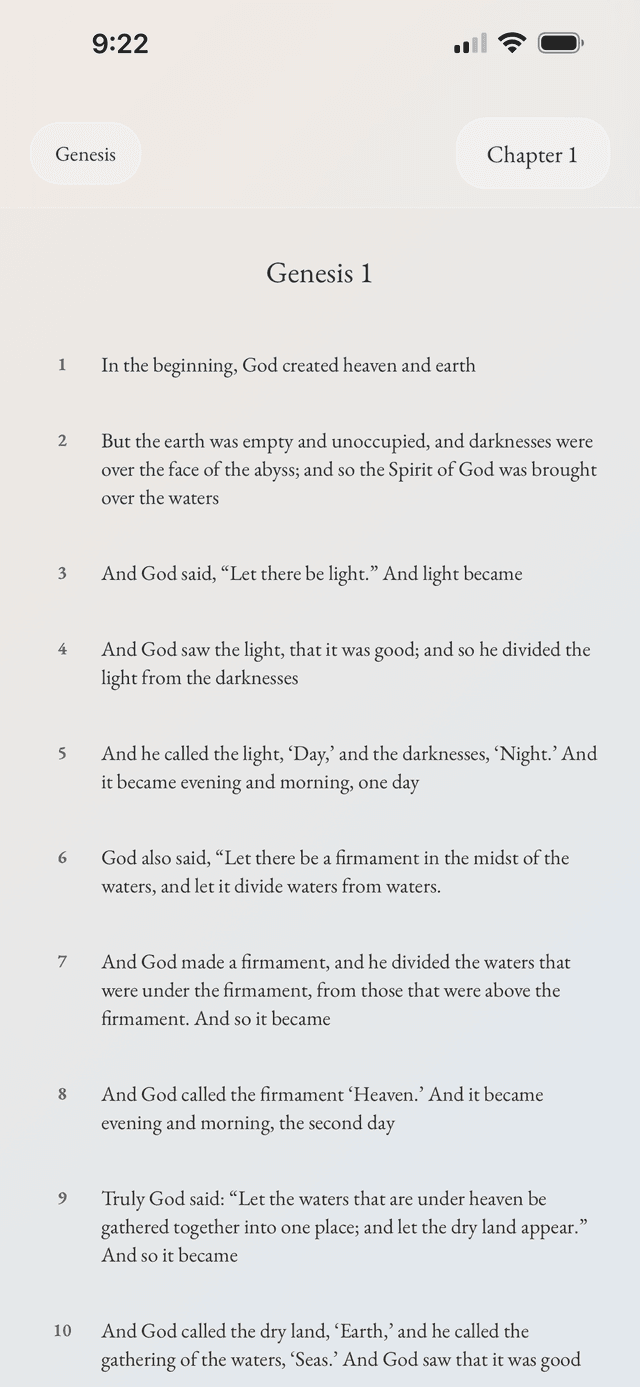 Still Bible App Interface